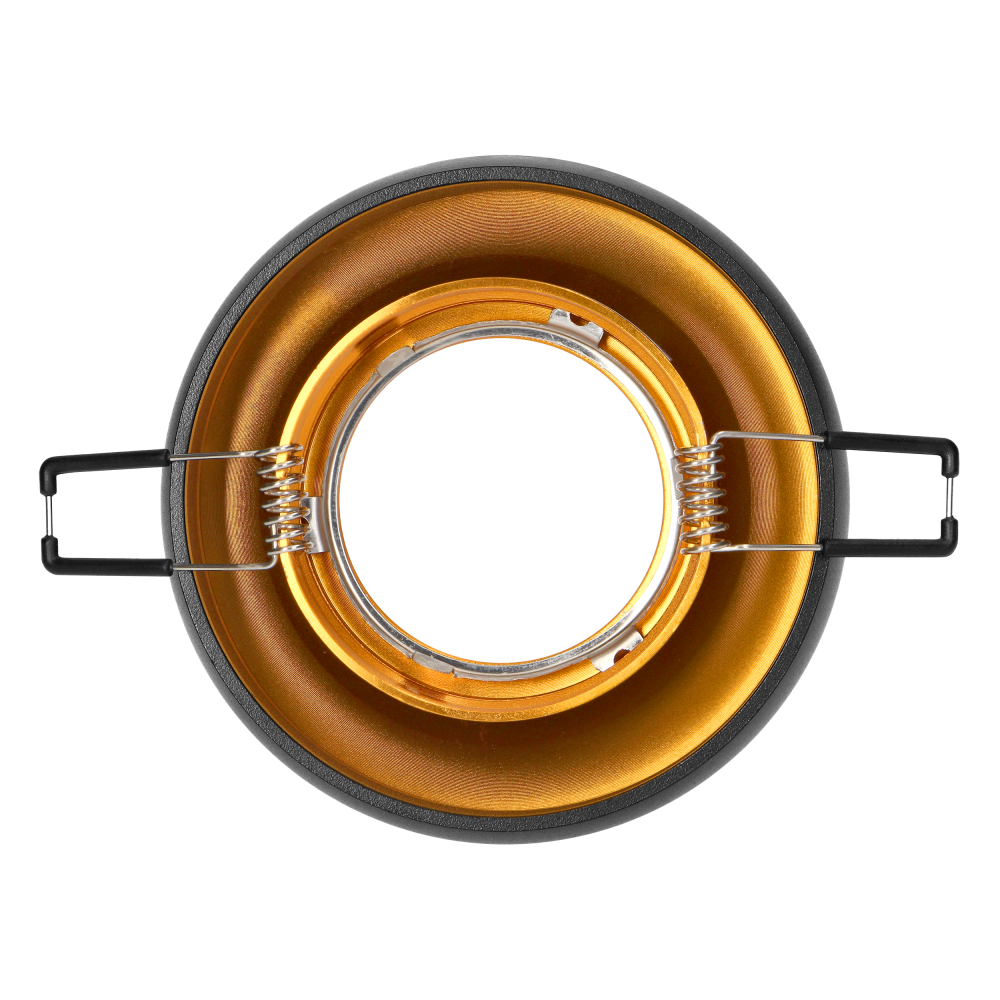 DORADO R decorative frame for spotlight, GU10, round, black-gold